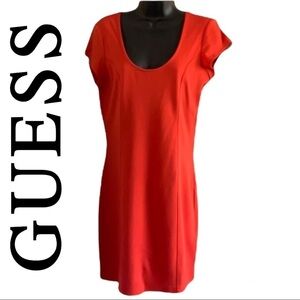 Guess Orange Body-Cone Short Sleeve Mini Length Dress Size XL